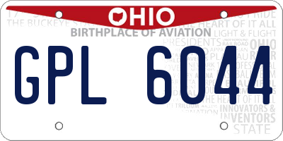 OH license plate GPL6044