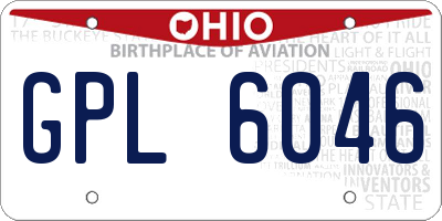 OH license plate GPL6046