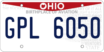 OH license plate GPL6050