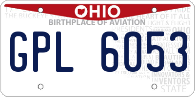 OH license plate GPL6053
