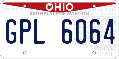 OH license plate GPL6064