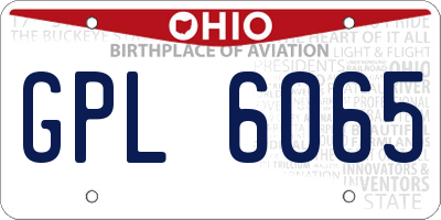 OH license plate GPL6065
