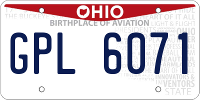 OH license plate GPL6071