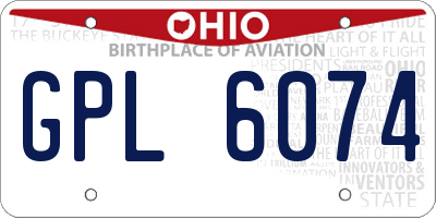 OH license plate GPL6074