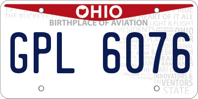 OH license plate GPL6076