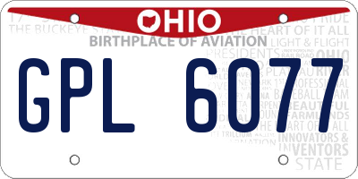 OH license plate GPL6077