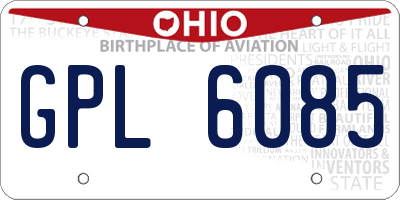 OH license plate GPL6085