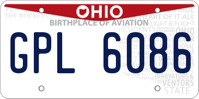 OH license plate GPL6086