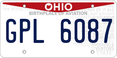 OH license plate GPL6087