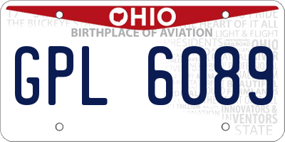 OH license plate GPL6089