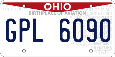 OH license plate GPL6090