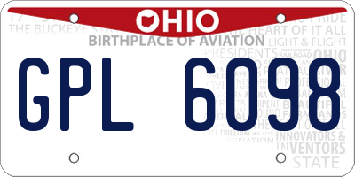 OH license plate GPL6098
