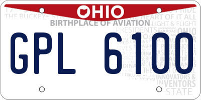 OH license plate GPL6100