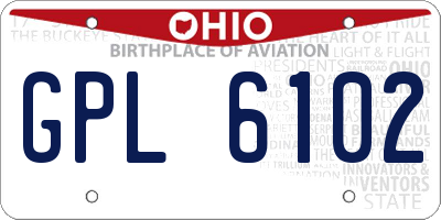OH license plate GPL6102