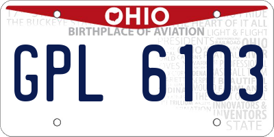 OH license plate GPL6103