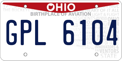 OH license plate GPL6104