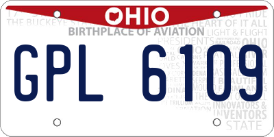 OH license plate GPL6109