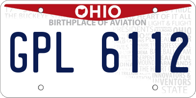 OH license plate GPL6112