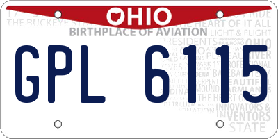 OH license plate GPL6115