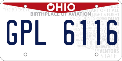OH license plate GPL6116