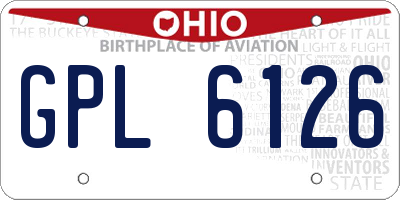 OH license plate GPL6126