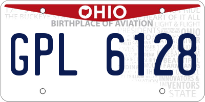 OH license plate GPL6128