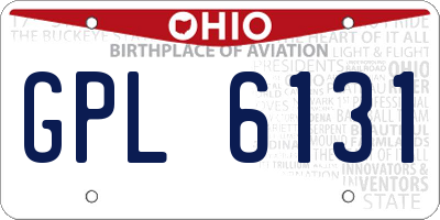 OH license plate GPL6131
