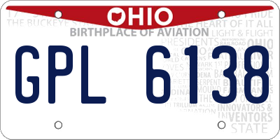 OH license plate GPL6138