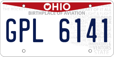 OH license plate GPL6141