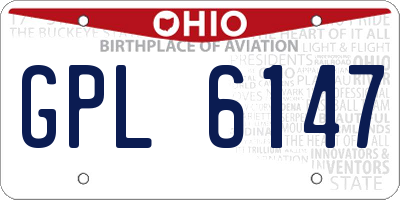 OH license plate GPL6147