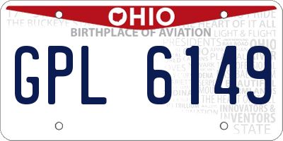 OH license plate GPL6149