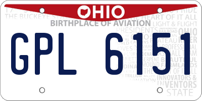 OH license plate GPL6151