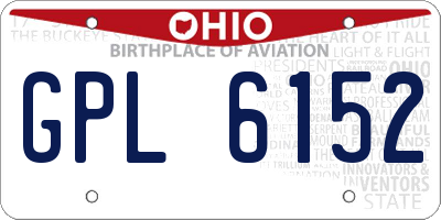 OH license plate GPL6152