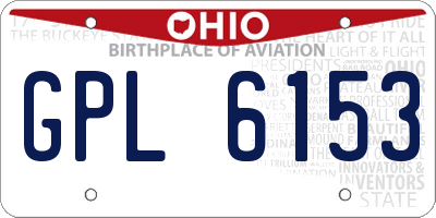 OH license plate GPL6153