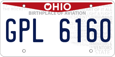 OH license plate GPL6160