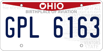 OH license plate GPL6163