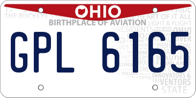 OH license plate GPL6165