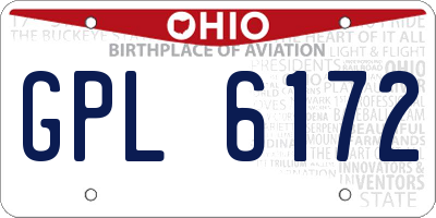 OH license plate GPL6172