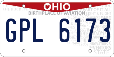 OH license plate GPL6173