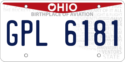 OH license plate GPL6181