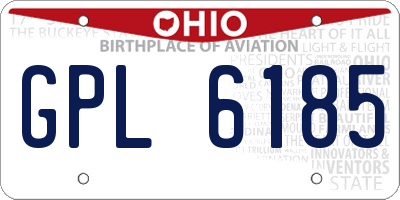 OH license plate GPL6185