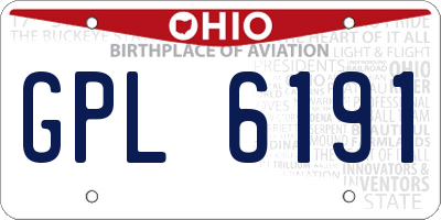 OH license plate GPL6191