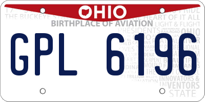 OH license plate GPL6196