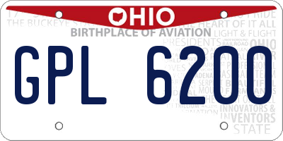 OH license plate GPL6200