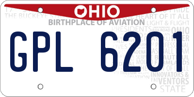OH license plate GPL6201