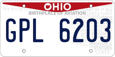 OH license plate GPL6203