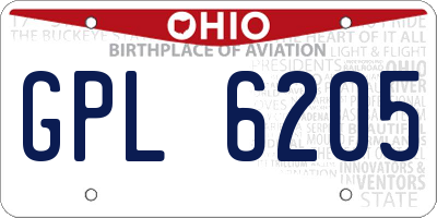 OH license plate GPL6205