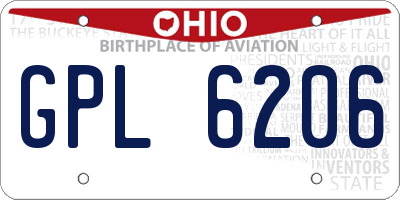 OH license plate GPL6206