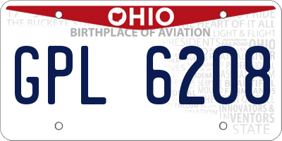 OH license plate GPL6208