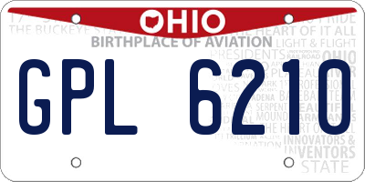 OH license plate GPL6210